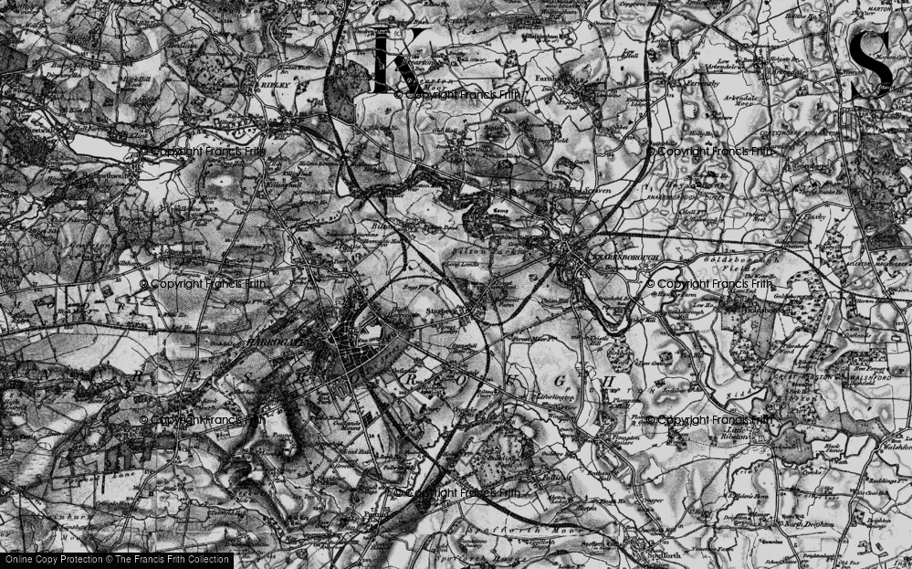 Old Map of Historic Map covering Bilton Dene in 1898