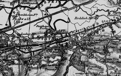 Old map of Statham in 1896