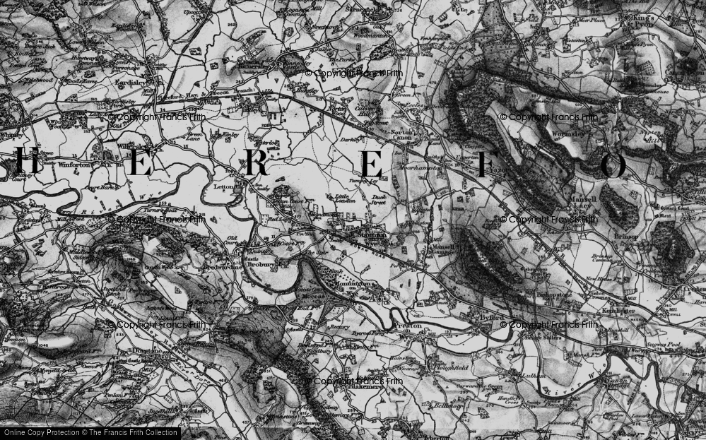 Old Map of Staunton on Wye, 1898 in 1898