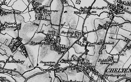 Old map of Staverton in 1896