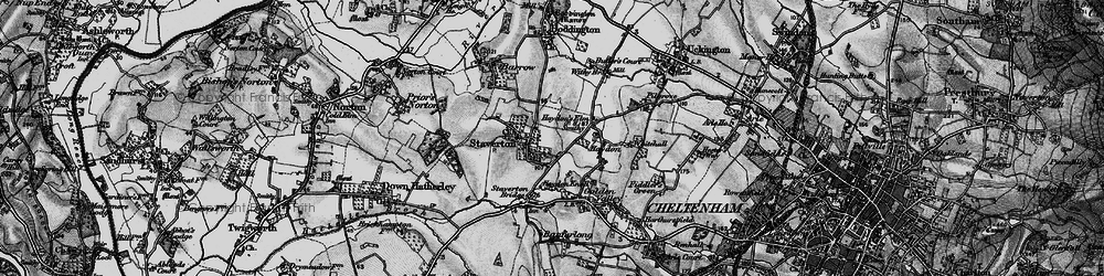 Old map of Staverton in 1896