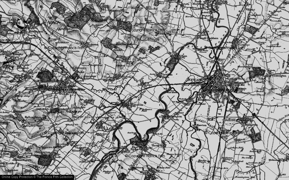 Old Map of Historic Map covering Staythorpe Power Station in 1899