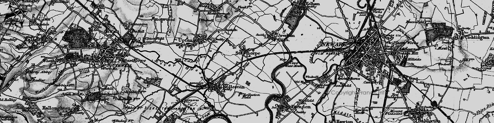 Old map of Staythorpe in 1899