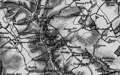 Old map of Stebbing in 1896