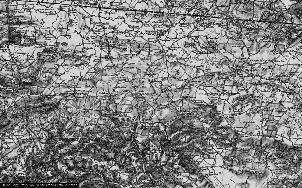 Old Map of Historic Map covering Washenden Manor in 1895