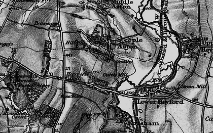Old map of Steeple Aston in 1896