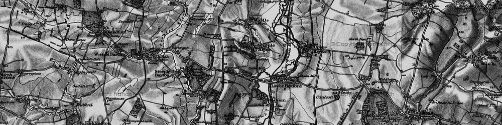 Old map of Steeple Aston in 1896
