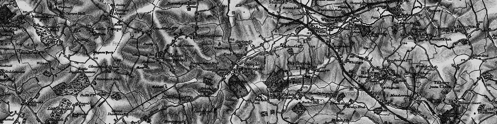 Old map of Steeple Bumpstead in 1895
