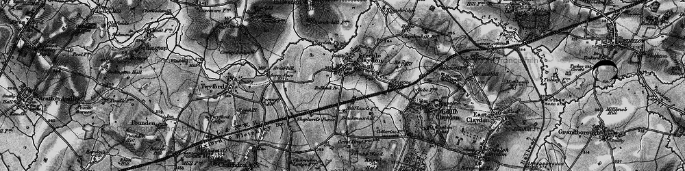 Old map of Steeple Claydon in 1896