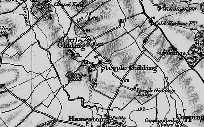 Old map of Steeple Gidding in 1898