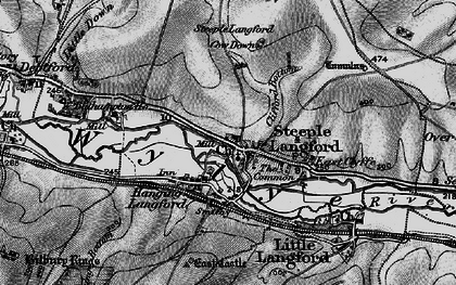 Old map of Steeple Langford in 1898