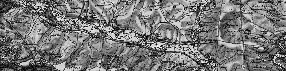 Old map of Steeple Langford in 1898