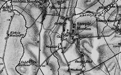 Old map of Steeple Morden in 1896