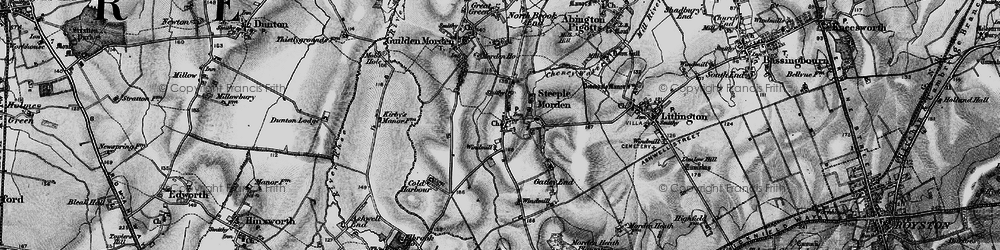 Old map of Steeple Morden in 1896