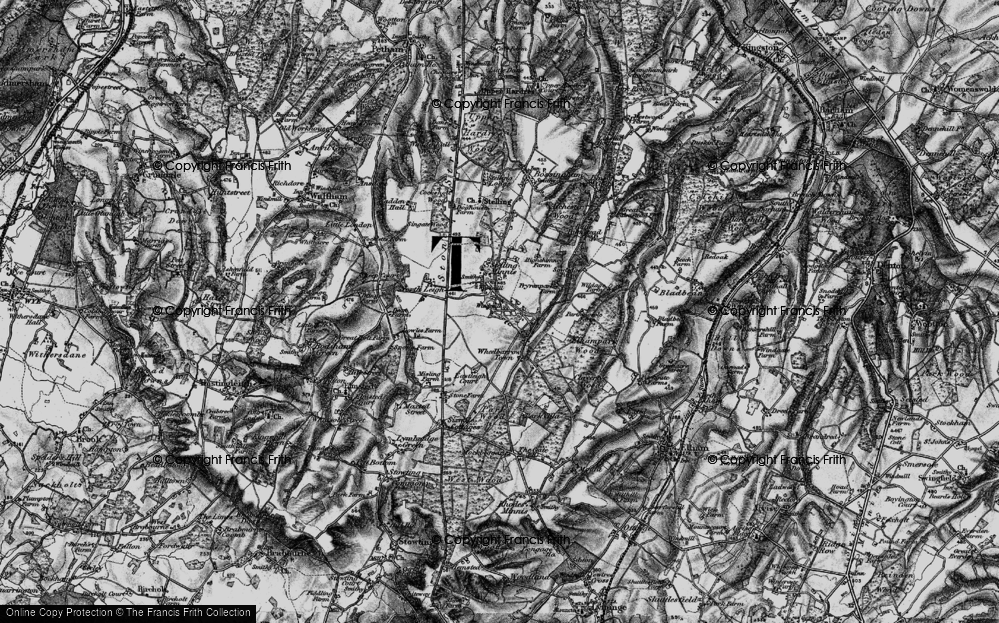 Old Map of Stelling Minnis, 1895 in 1895