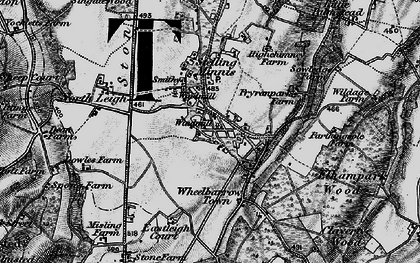 Old map of Stelling Minnis in 1895