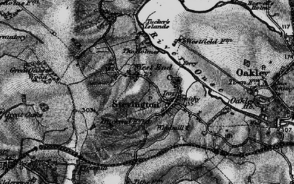 Old map of Stevington in 1896