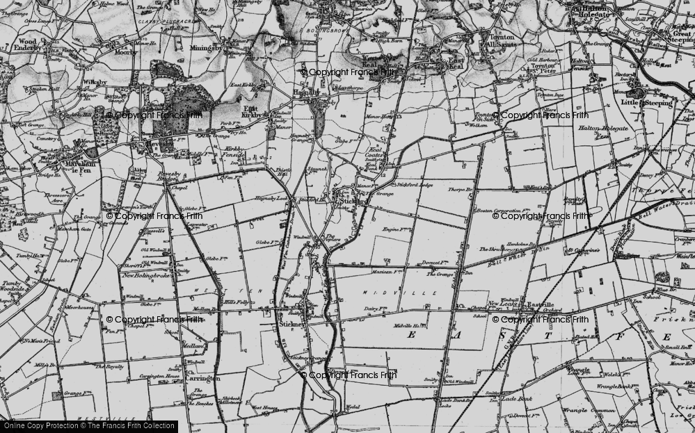 Old Map of Stickford, 1899 in 1899