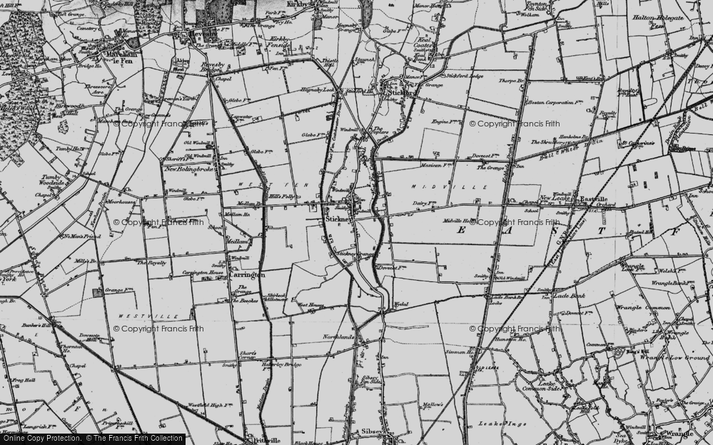 Old Map of Historic Map covering Whyte Acre in 1899