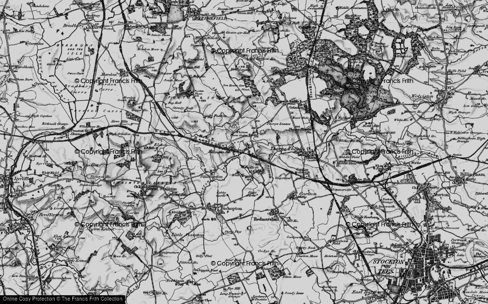 Old Map of Historic Map covering Whitton Three Gates in 1898