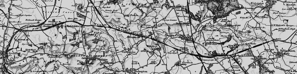 Old map of Whitton Three Gates in 1898