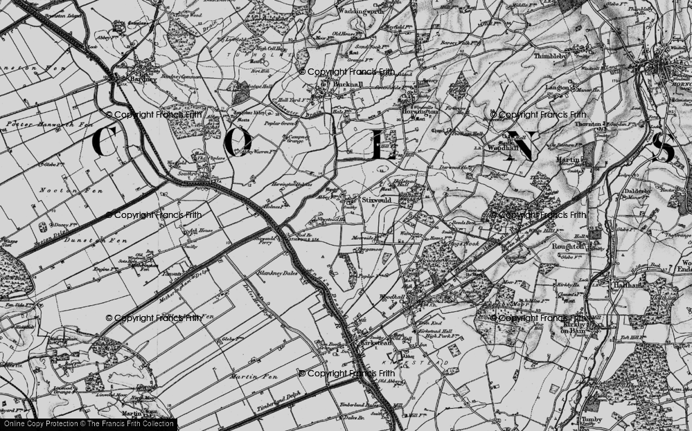 Old Map of Historic Map covering Lincolnshire in 1899