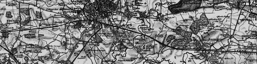 Old map of Stoke Aldermoor in 1899