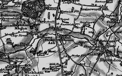 Old map of Stoke Ash in 1898