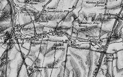 Old map of Stoke Charity in 1895