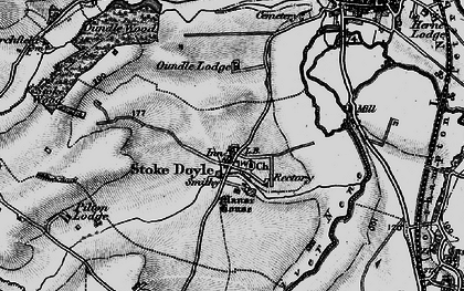Old map of Stoke Doyle in 1898