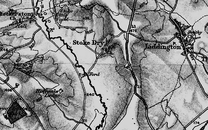 Old map of Stoke Dry in 1899