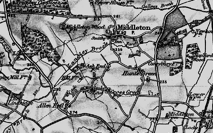 Old map of Langley Brook in 1899
