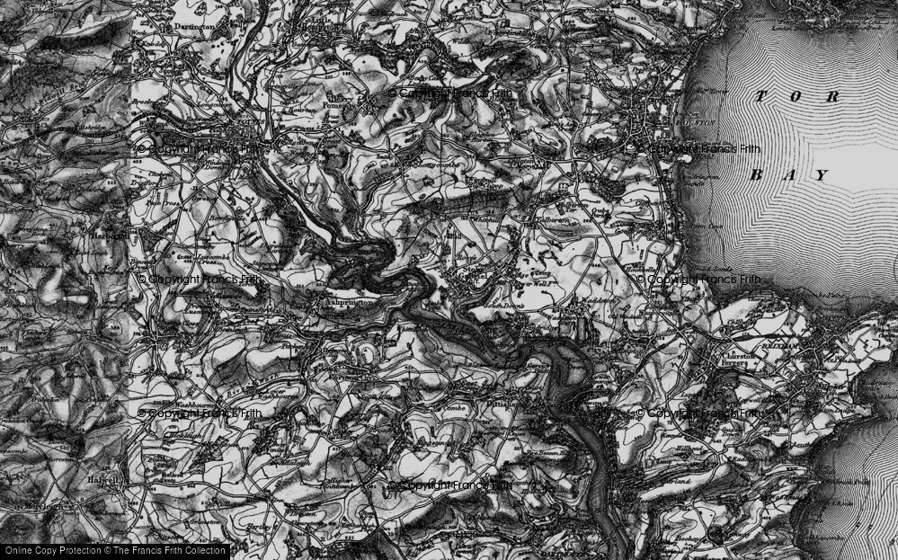 Old Map of Stoke Gabriel, 1898 in 1898