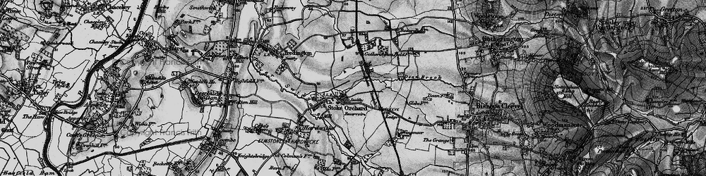 Old map of Stoke Orchard in 1896