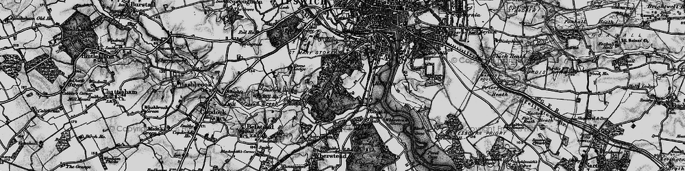 Old map of Bourne Hill in 1896