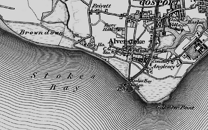 Old map of Stokes Bay in 1895