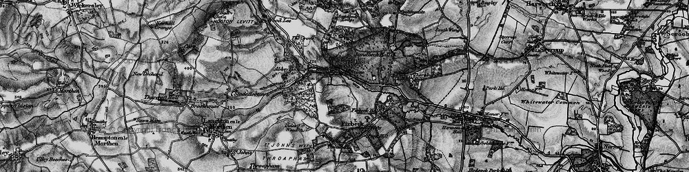 Old map of Roche Abbey in 1895
