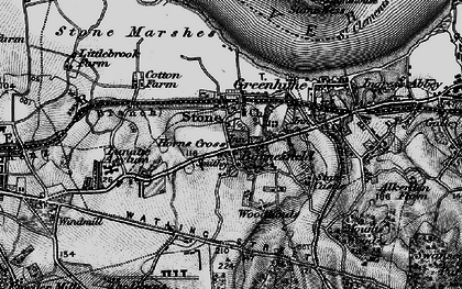 Old map of Stone in 1896