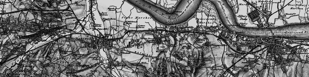 Old map of Stone in 1896