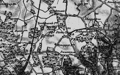 Old map of Dicker's Wood in 1895