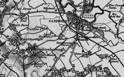 Old map of Stone Cross in 1895