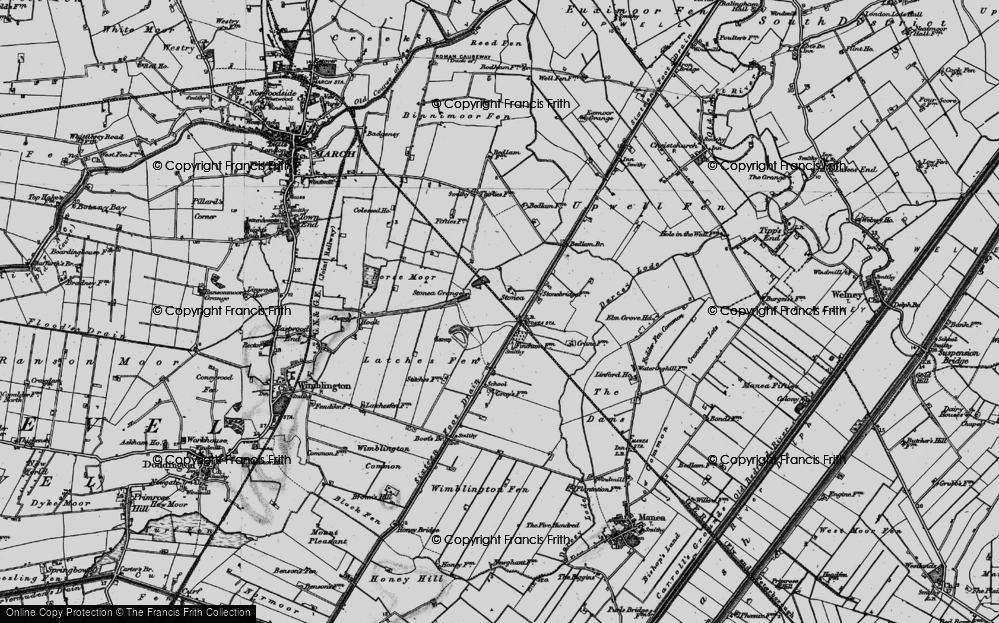 Old Map of Historic Map covering Bedlam Br in 1898