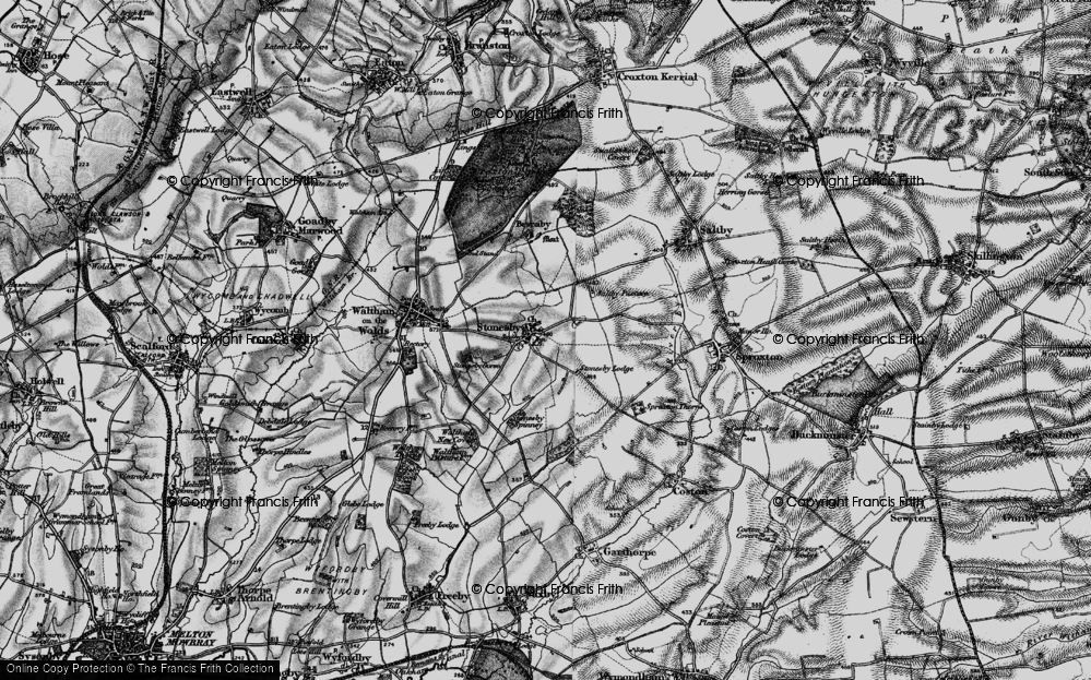 Old Map of Historic Map covering Stonesby Spinney in 1899