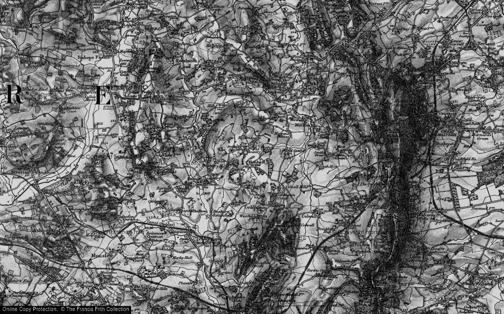 Old Map of Stoneyard Green, 1898 in 1898