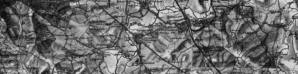 Old map of Stony Stratford in 1896