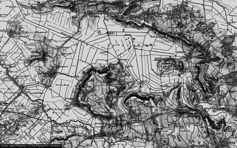 Old Map of Historic Map covering Broadacre in 1898