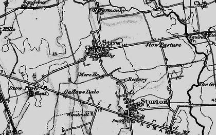 Old map of Stow in 1899
