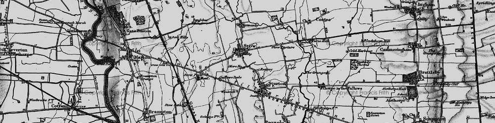 Old map of Stow in 1899