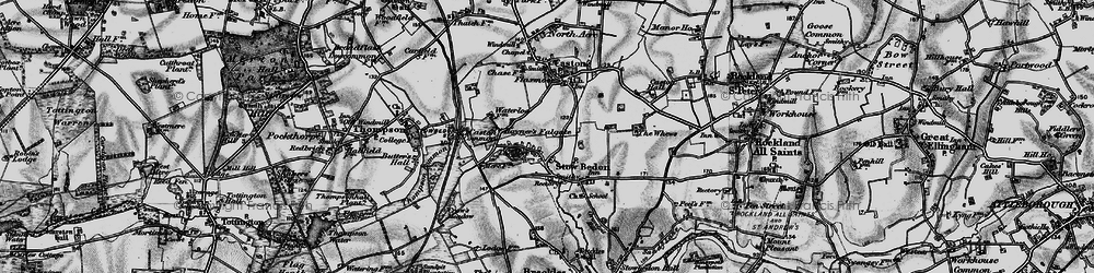 Old map of Stow Bedon in 1898