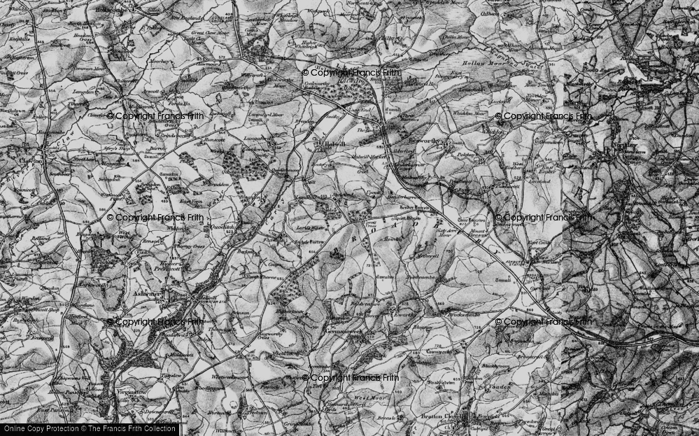 Old Map of Stowford, 1895 in 1895